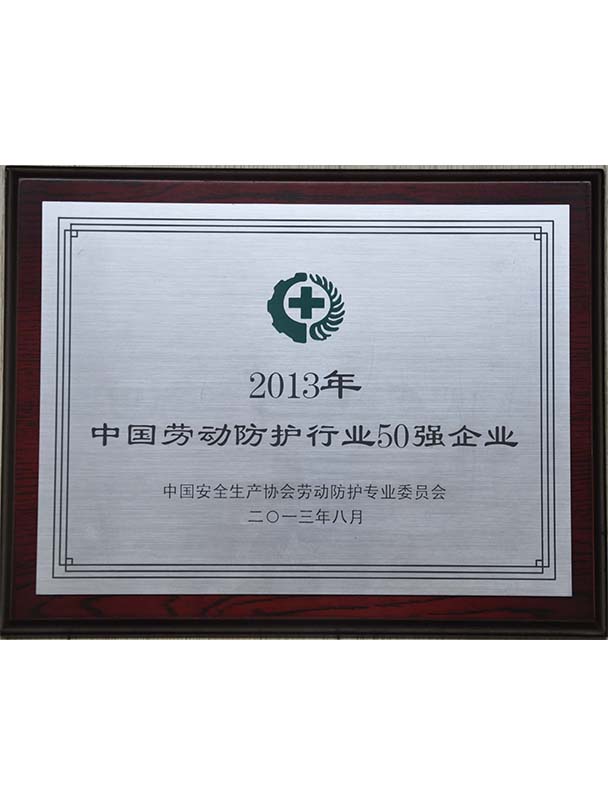 2013中国劳动防护行业50强企业